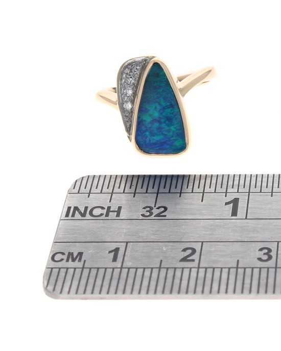 Opal Panel and Diamond Ring